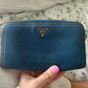 Blue Prada large wallet